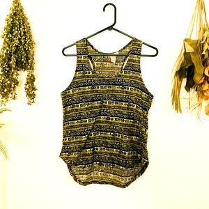 Black/Green Razor Back Tank Top By BluPlanet